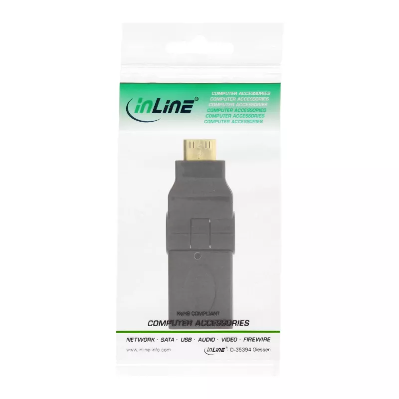 Adattatore HDMI InLine 17690M HDMI A femmina / HDMI C maschio pieghevole placcato oro
