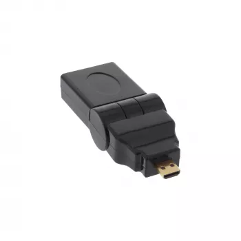 Adattatore HDMI Type-A femmina / D maschio orientabile placcato oro InLine 17690L