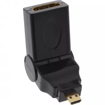 Adattatore HDMI Type-A femmina / D maschio orientabile placcato oro InLine 17690L