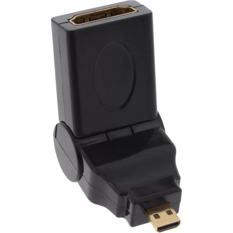 Adattatore HDMI Type-A femmina / D maschio orientabile placcato oro InLine 17690L