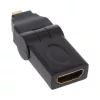 Adattatore HDMI Type-A femmina / D maschio orientabile placcato oro InLine 17690L