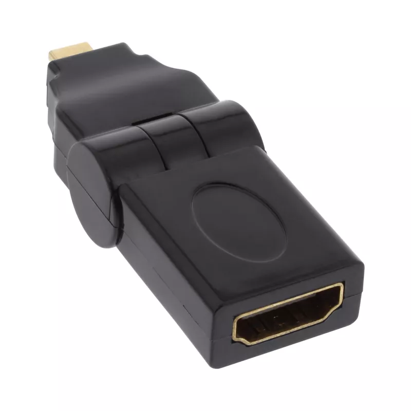 Adattatore HDMI Type-A femmina / D maschio orientabile placcato oro InLine 17690L
