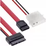 Cavo SATA Slimline InLine, sottile SATA 13 pin (7+6) lato cavo a SATA+alimentazione, 0,4 m