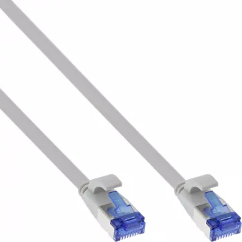 Cavo patch flat InLine, U/FTP, Cat.6A, TPE senza alogeni, grigio, 7,5 m