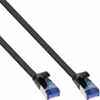 Cavo patch flat InLine, U/FTP, Cat.6A, TPE senza alogeni, nero, 10 m