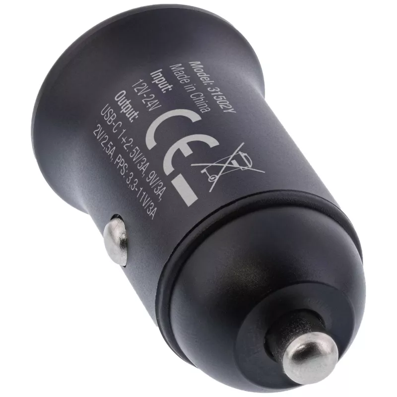Adattatore caricabatterie USB da auto InLine Power Delivery, 2x USB-C, nero