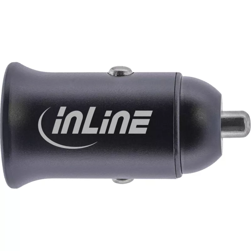 Adattatore caricabatterie USB da auto InLine Power Delivery, 2x USB-C, nero
