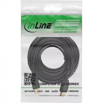 Cavo di prolunga USB 2.0 InLine Type-A maschio/femmina, placcato oro, nero, 3 m
