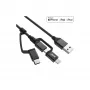 Cavo USB 3-in-1 InLine, USB-A maschio su Micro-USB+USB-C+Lightning, nero/alluminio