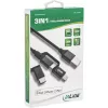 Cavo USB 3-in-1 InLine, USB-A maschio su Micro-USB+USB-C+Lightning, nero/alluminio