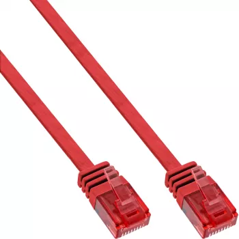 Cavo patch piatto ultraslim InLine U/UTP Cat.6 Gigabit rosso 3 m