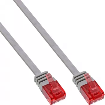 Cavo patch piatto ultraslim InLine U/UTP Cat.6 Gigabit grigio 1 m