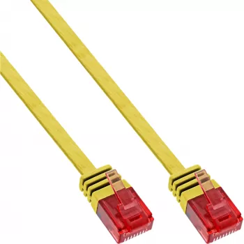 Cavo patch piatto ultraslim InLine U/UTP Cat.6 Gigabit giallo 1 m