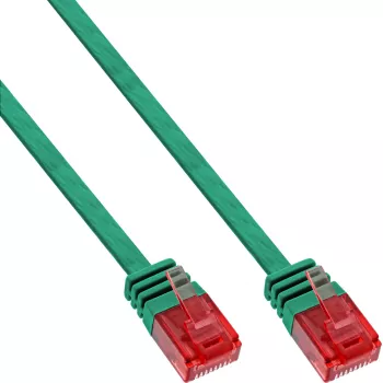 Cavo patch piatto ultraslim InLine U/UTP Cat.6 Gigabit verde 2 m