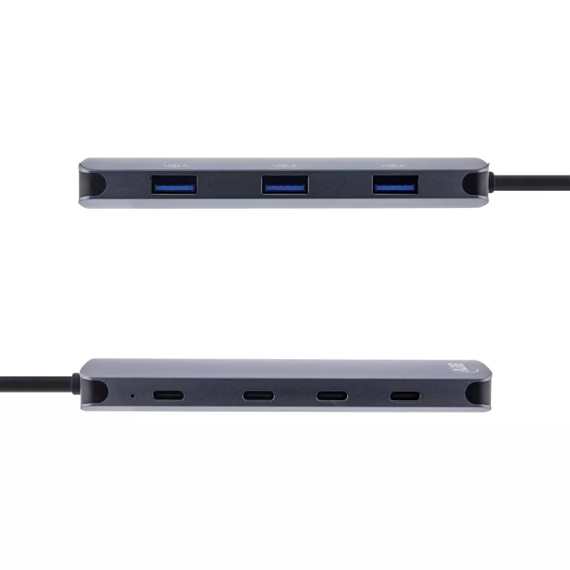 Hub USB 3.2 Gen.2 InLine, 4x USB-C + 3x USB-A, PD 100W, alluminio, grigio