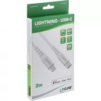 Cavo InLine USB-C Lightning, per iPad, iPhone, iPod, argento/alluminio, 1 m