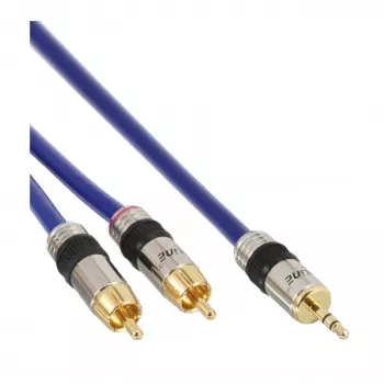 InLine Cavo audio Premium 2x connettore RCA maschio / connettore 3,5mm placcato oro 7m