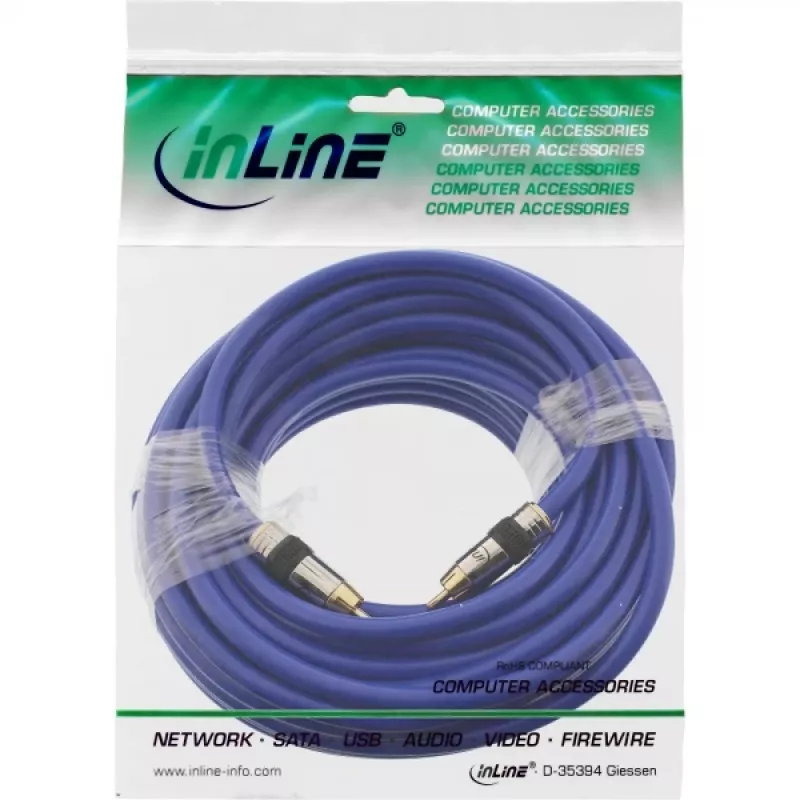 InLine Cavo video e audio digitale RCA Premium connettore RCA maschio / maschio placcato oro 25m