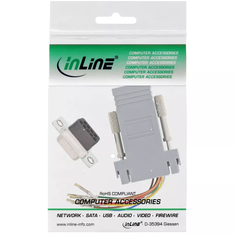 InLine Adattatore connettore femmina Sub-D 9 pin a connettore femmina RJ45 68889B InLine