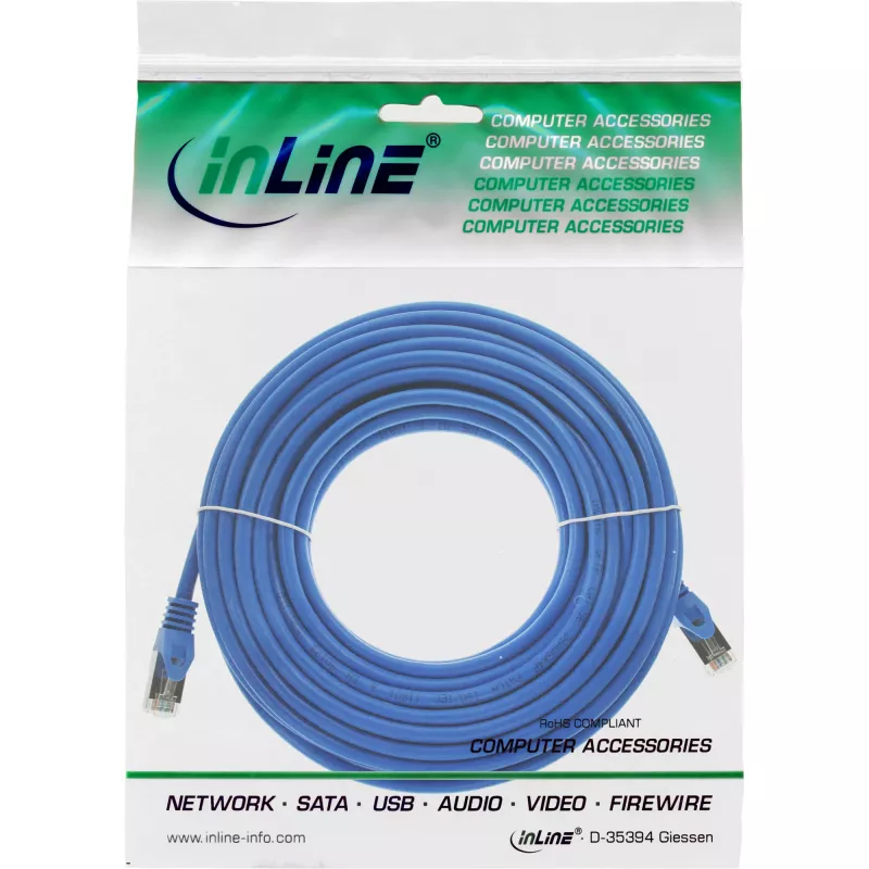 InLine Cavo patch SF/UTP Cat.5e blu 25m
