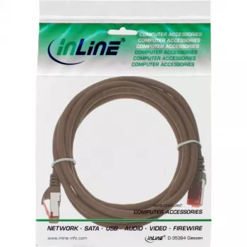 InLine Cavo patch S/FTP PiMF Cat.6 250MHz PVC rame marrone 25m