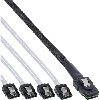 InLine Cavo SAS Mini SAS SFF8087 a 4x SATA diretto OCR 1m