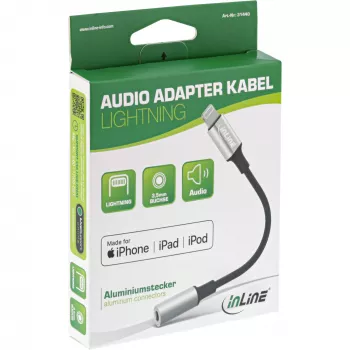 InLine Cavo adattatore audio Lightning 0,1m