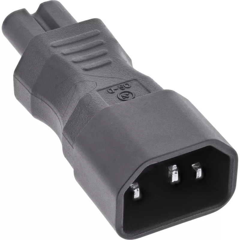 InLine Adattatore di rete IEC 60320 C14 a C7, ingresso IEC a 3 poli a 2 poli