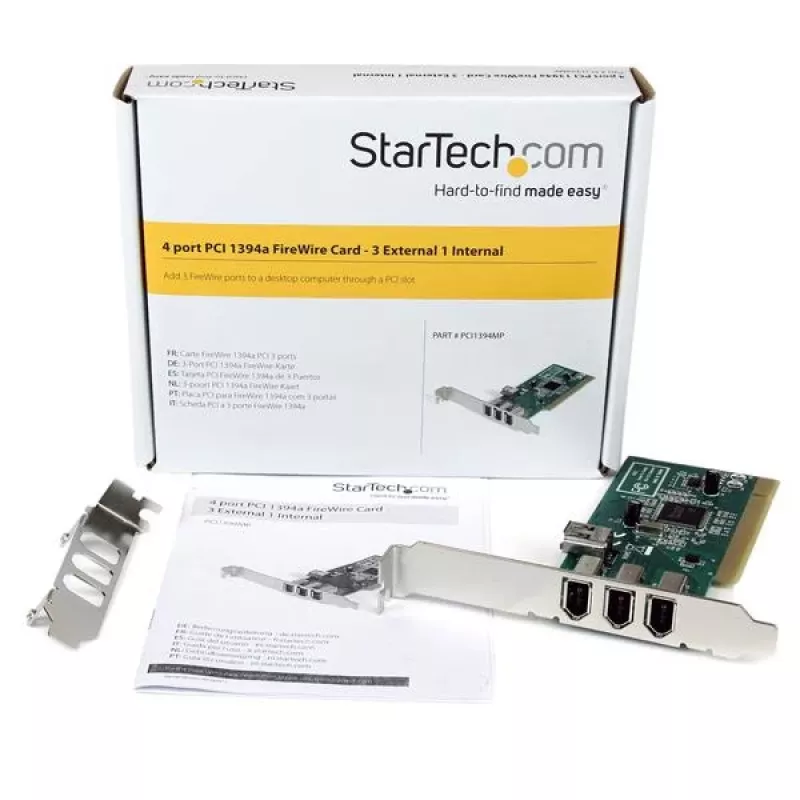 StarTech.com Scheda adattatore PCI 1394a FireWire a 4 porte – 3 esterne, 1 interna