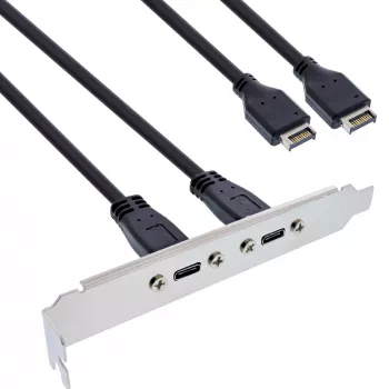 InLine staffa slot USB-C su pannello frontale USB 3.2 Key-A interna, 0,5 m