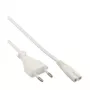 Cavo di alimentazione InLine, connettore maschio Euro / connettore maschio Euro8, bianco, 1,5 m