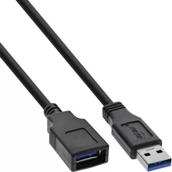 InLine B-35610 Cavo prolunga USB 3.2 A maschio/femmina, nero, 1 m, confezione bulk da 80
