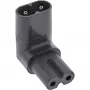 InLine adattatore di rete IEC 60320 C8 / C7, angolare verso l'alto/il basso 2 poli