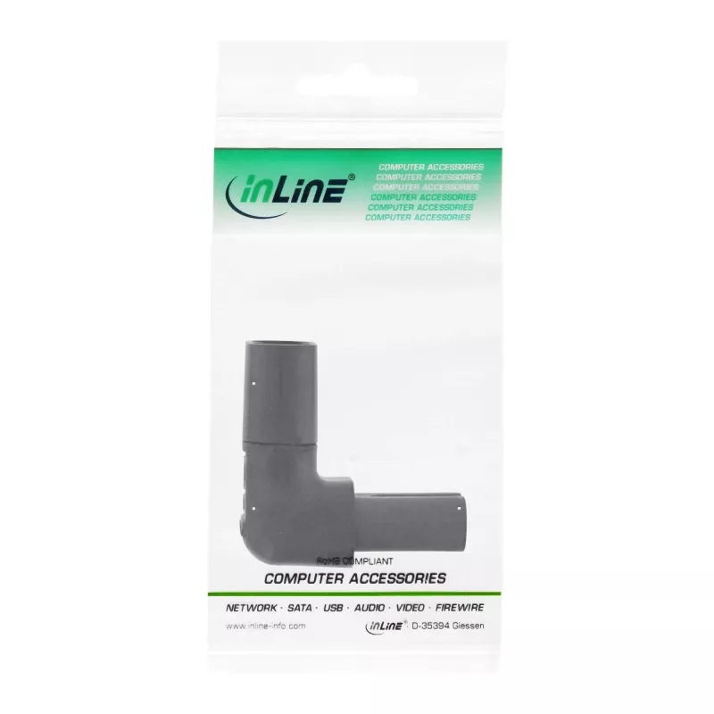 InLine adattatore di rete IEC 60320 C8 / C7, angolare verso l'alto/il basso 2 poli