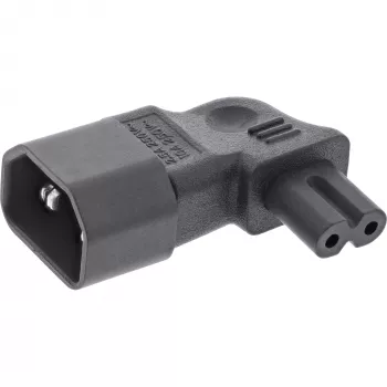 InLine adattatore di alimentazione IEC 60320 C14 / C7, angolare a sinistra/destra, da 3 poli a 2 poli