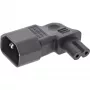 InLine adattatore di alimentazione IEC 60320 C14 / C7, angolare a sinistra/destra, da 3 poli a 2 poli