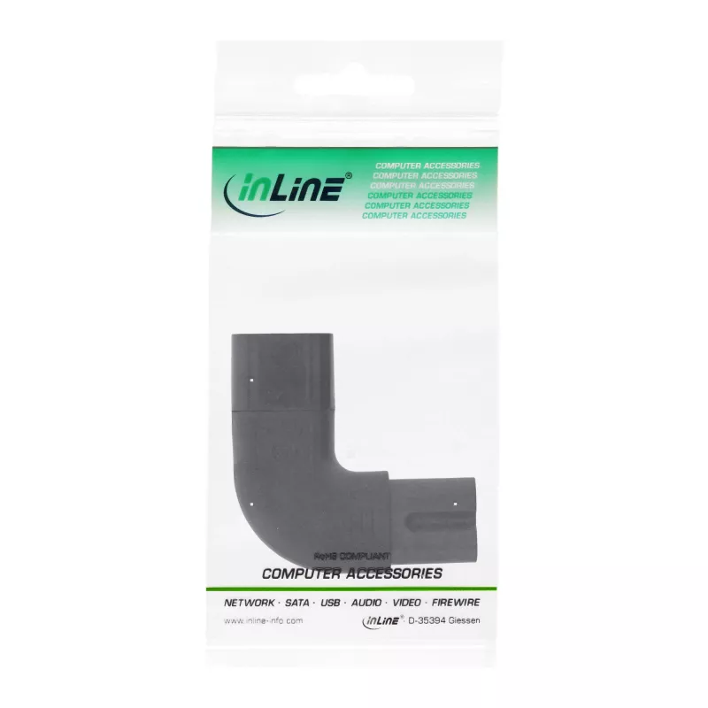 InLine adattatore di rete IEC 60320 C8 / C7, angolare a sinistra/destra 2 poli