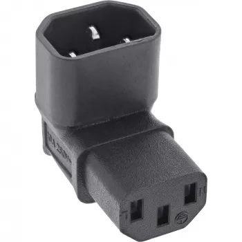 InLine adattatore di rete IEC 60320 C14/C13, angolare verso l'alto/il basso, 3 poli. apparecchio IEC