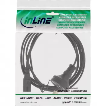 InLine cavo di alimentazione, spina Australia su spina Euro8, nero, 1,8 m