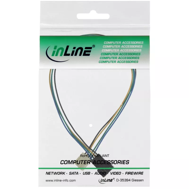 InLine prolunga cavo ventola 4 pin Molex connettore maschio/femmina 0,30 m