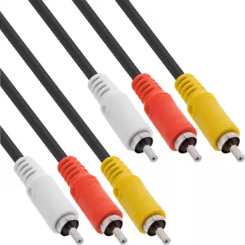 InLine cavo AV 3x RCA connettore maschio/maschio 3 m, 3 x RCA, 3 m, nero