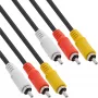 InLine cavo AV 3x RCA connettore maschio/maschio 3 m, 3 x RCA, 3 m, nero