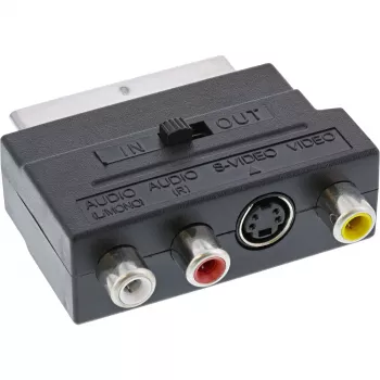 Adattatore Scart InLine connettore maschio Scart / 3x RCA e ingresso/uscita video S-VHS