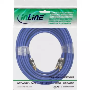 Cavo audio RCA InLine Premium 2x connettore maschio / maschio RCA placcato oro 10 m