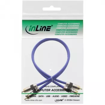 Cavo audio RCA InLine Premium 2x connettore maschio / maschio RCA placcato oro 3 m