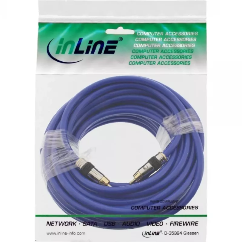 Cavo video e audio digitale RCA InLine Premium connettore maschio / maschio RCA placcato oro 20 m