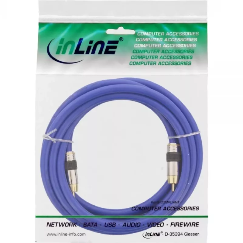 Cavo video e audio digitale RCA InLine Premium connettore maschio / maschio RCA placcato oro 3 m