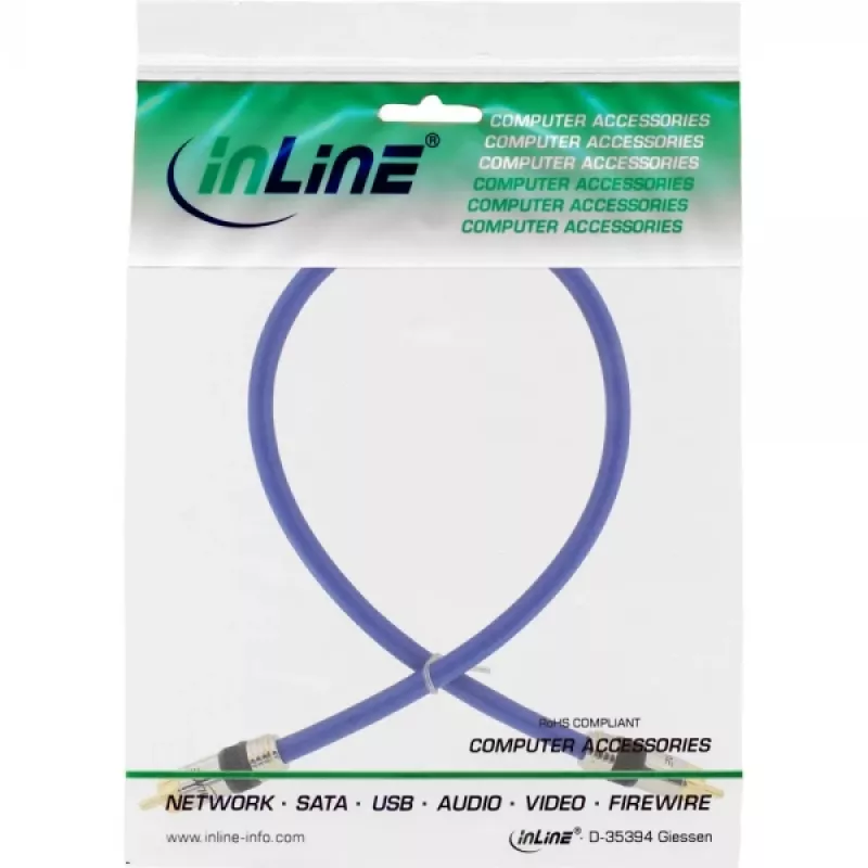 Cavo video e audio digitale RCA InLine Premium, connettore maschio/maschio RCA, placcato oro, 2 m