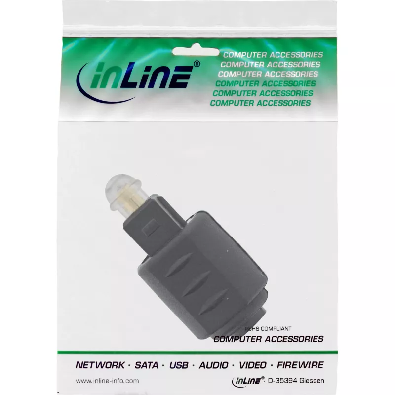 Adattatore audio ottico connettore femmina 3,5 mm / connettore maschio Toslink InLine 89907