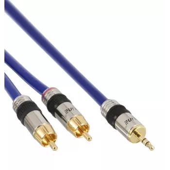 Cavo audio InLine Premium 2x connettore maschio RCA / jack 3,5 mm placcato oro 10 m